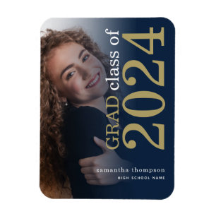 Imán Invitación de graduación de la Marina Gold 2023