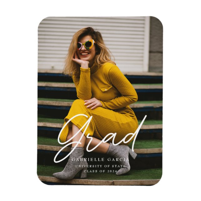 Imán Invitación de graduación de títulos (Vertical)