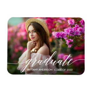 Imán Invitación de graduación fotográfica moderna de ca