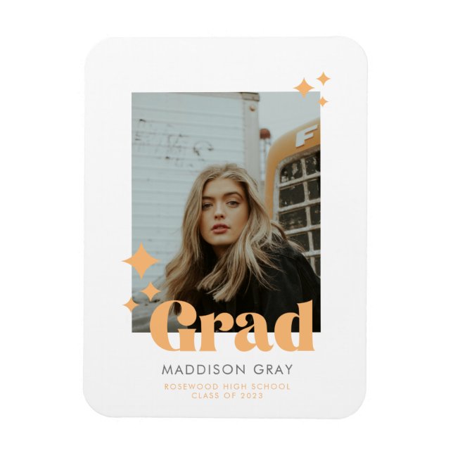 Imán Invitación de graduación moderna Invitación a la c (Vertical)