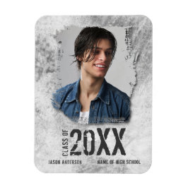 Imán Invitación de graduados de fotografía de Grunge Mo