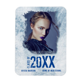 Imán Invitación de Grunge Grunge Fotográfica Azul Grad 
