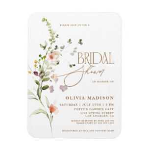 Imán Invitación de Jardín Floral Boho con Letra Moderna