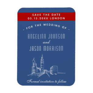 Imán Invitación de Londres para guardar la fecha de la 