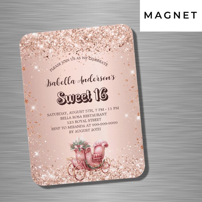 Imán Invitación de lujo de carruaje de oro rosa para Sw (Subido por el creador)