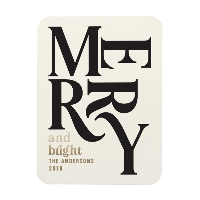 Imán Invitación de navidad negra y dorada (Vertical)