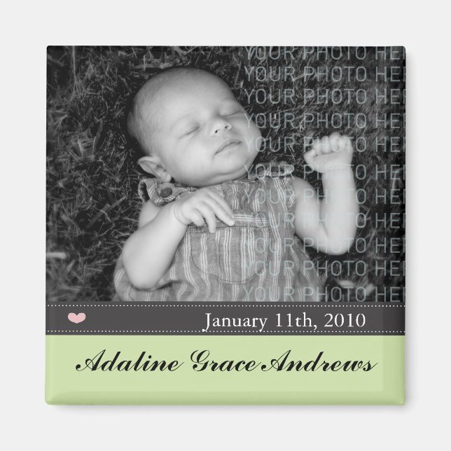 Imán Invitación del bebé (Frente)