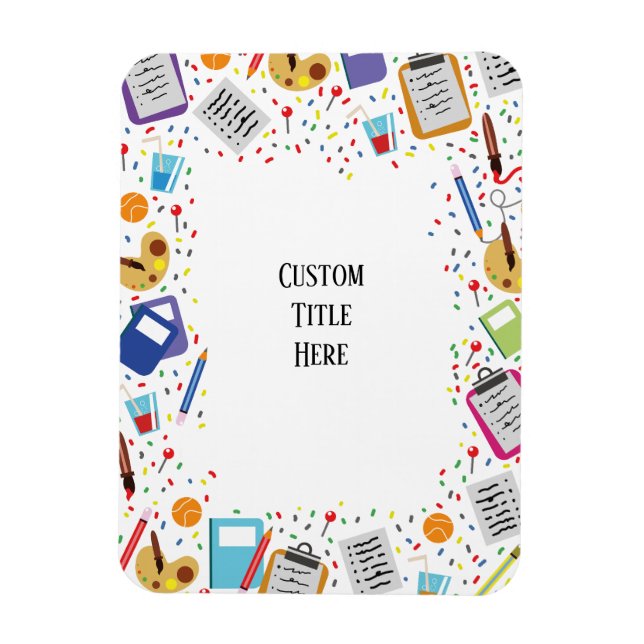 Imán invitación escolar personalizada (Vertical)