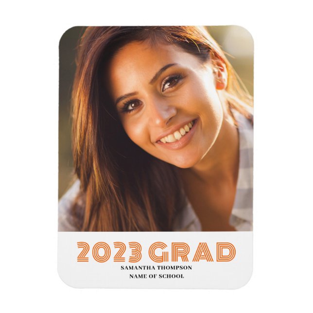 Imán invitación fotográfica de graduación de 2023 (Vertical)
