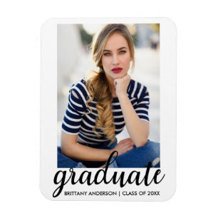 Imán Invitación fotográfica de graduación de moda de mo