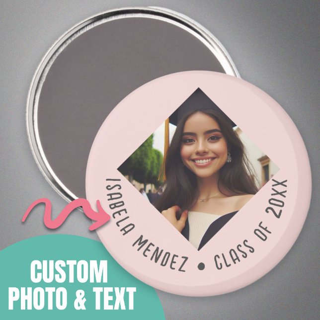Imán Invitación fotográfica de graduación personalizado (Custom Graduation Photo Announcement Magnet.)