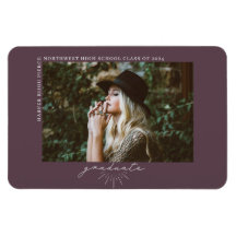 Invitación fotográfica de graduación púrpura de Li