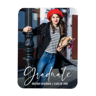 Imán Invitación fotográfica de la tinta de caligrafía d