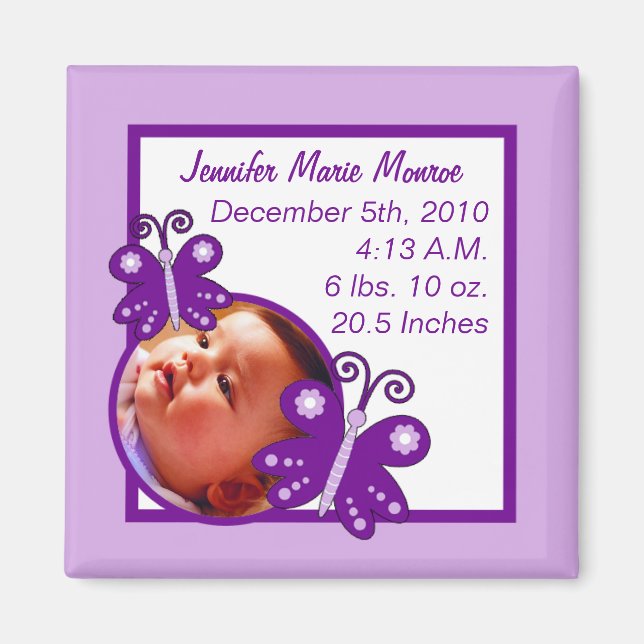 Imán Invitación Magnet Purple Spring Time Butterfly (Frente)