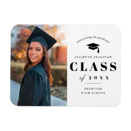 Imán Invitación mínima de graduación fotográfica