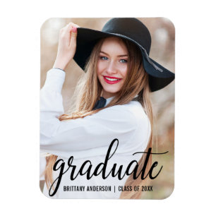 Imán Invitación moderna de graduación fotográfica B