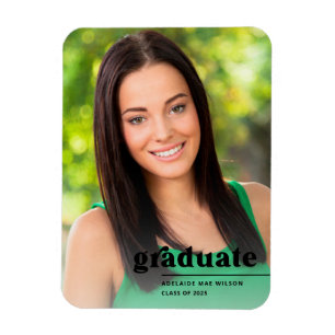 Imán Invitación negrita de graduados de fotografía de t