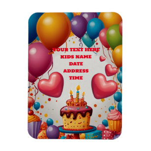 Imán Invitación personalizada Tarjeta de cumpleaños Inv