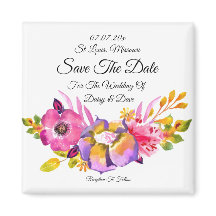 Invitación Rustic Floral Save The Date Magnet