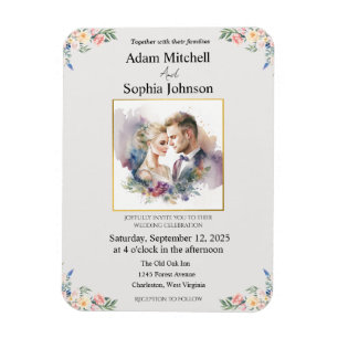 Imán Invitación tradicional a la boda fotográfica