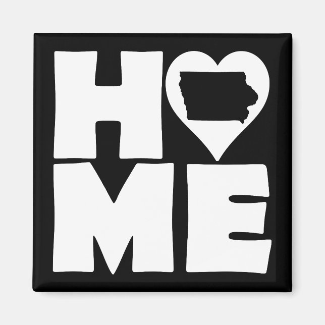 Imán Iowa Home Heart State Fridge Magnet (Frente)