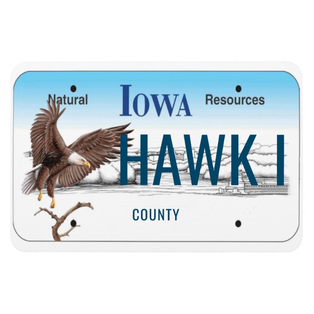 Imán Iowa License Plate Flexible (Horizontal)