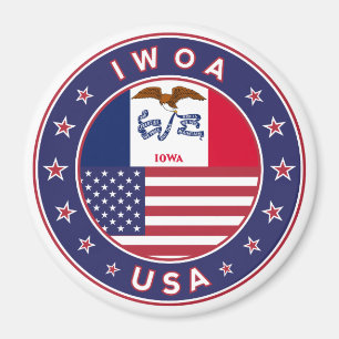 Imán Iowa, pegatina Iowa, bolso, reloj