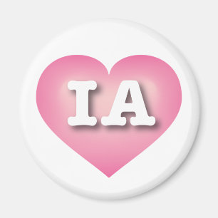 Imán Iowa Pink Fade Heart - I love IA