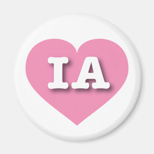 Imán Iowa Pink Heart - I love IA