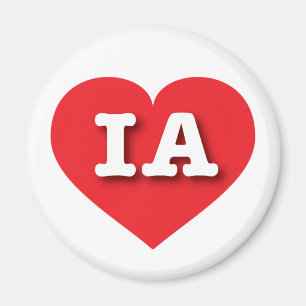 Imán Iowa Red Heart - I love IA