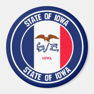 Imán Iowa Round Emblem