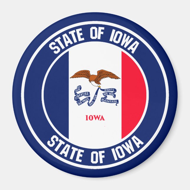 Imán Iowa Round Emblem (Frente)