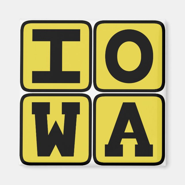 Imán Iowan Hawkeye Des Moines Cedar Rapids (Frente)