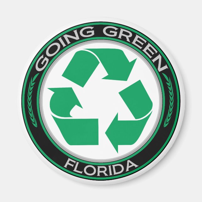 Imán Ir a la Florida del reciclaje verde (Frente)