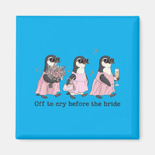 Imán Ir a llorar antes de la novia divertido pingüino d