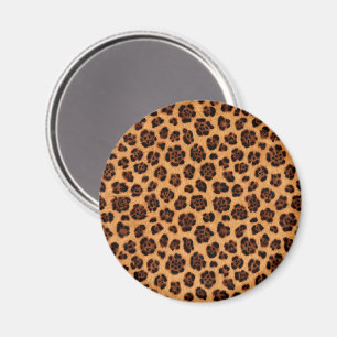 Imán Ir Estampado Leopardo Salvaje Dorado Marrón Naranj