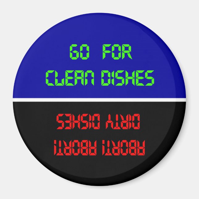 Imán Ir Por Platos Limpios Abortar Platos Sucios (Frente)