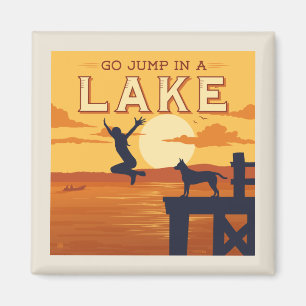 Imán Ir Saltar A Un Lago