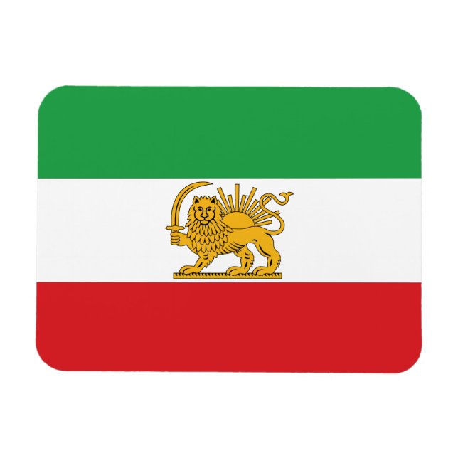 Imán Iran Flag Lion And Sun Shah of Iran Flag (Horizontal)