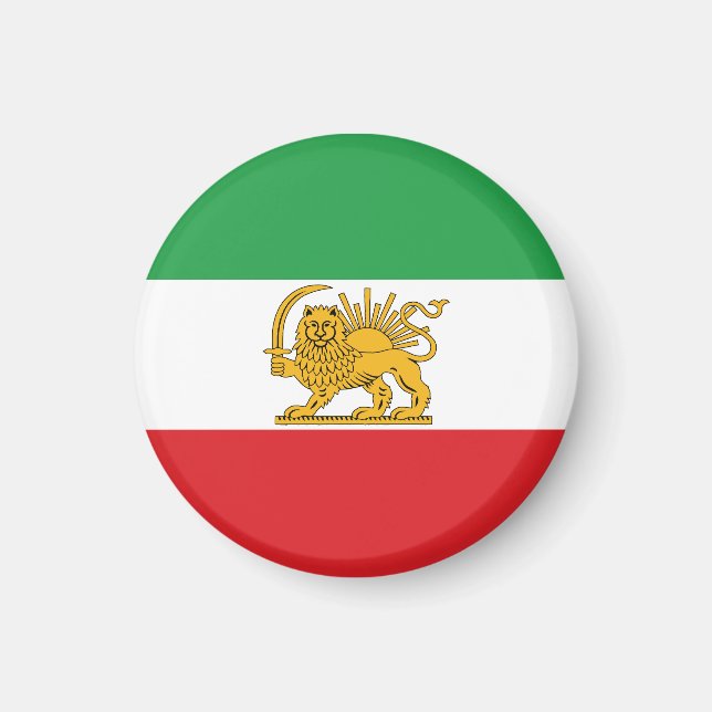 Imán Iran Flag Lion And Sun Shah of Iran Flag Magnet (Frente)