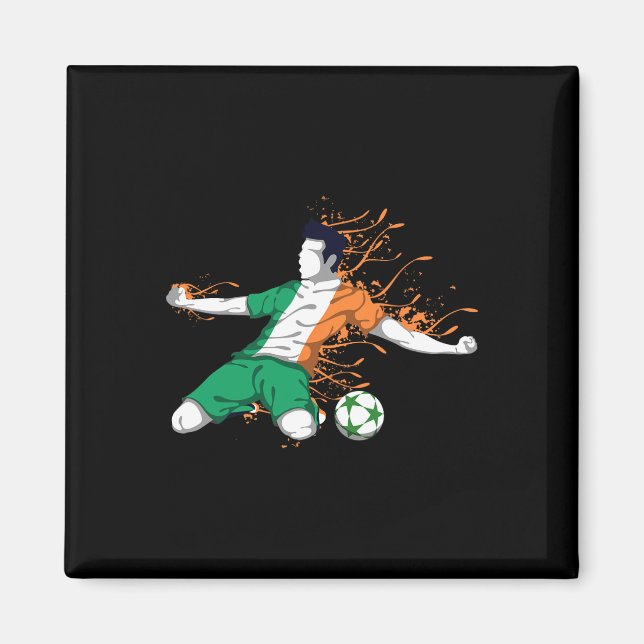 Imán Ireland National Soccer - Irish Flag Footbyll Love (Frente)