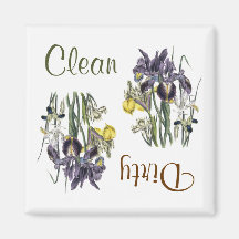 Iris Flowers Dishlavavajillas Magnet