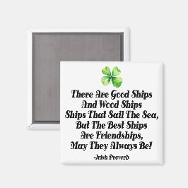 Imán Irish Friendship Ships Proverb Four Leaf Clover 