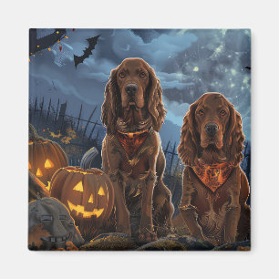 Imán Irish Red Setter Halloween Espeluznante