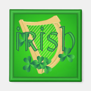 Imán irlandés de la arpa y del trébol