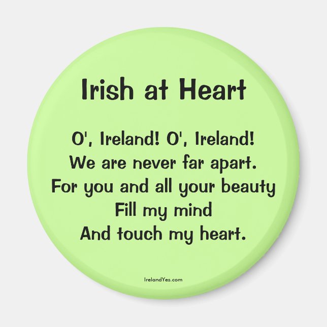 Imán Irlandés en Heart Proverb Magnet (Frente)