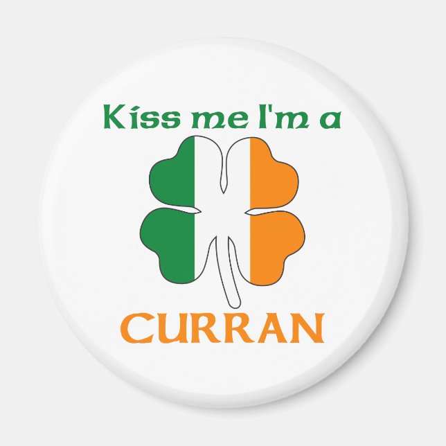 Imán Irlandés personalizado me besa, soy Curran (Frente)