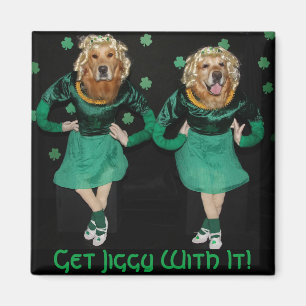 Imán Irlandés Stepdancers del golden retriever que