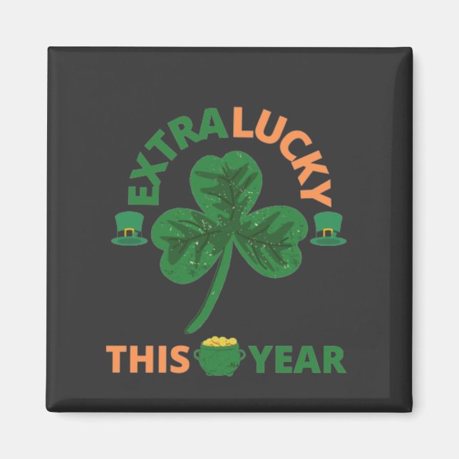 Imán Irrish extra afortunado este año divertido (Frente)