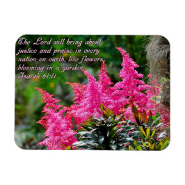 Imán Isaiah 61:11 Inspirador floral rosado